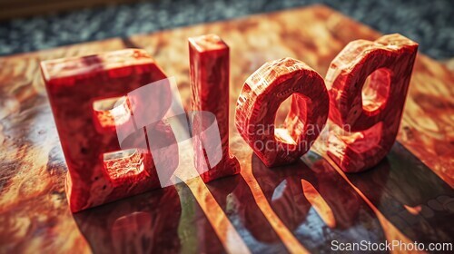 Image of Red Marble Blog concept creative art poster.