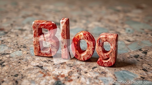 Image of Red Marble Blog concept creative art poster.