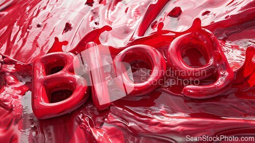 Image of Red Slime Blog concept creative art poster.