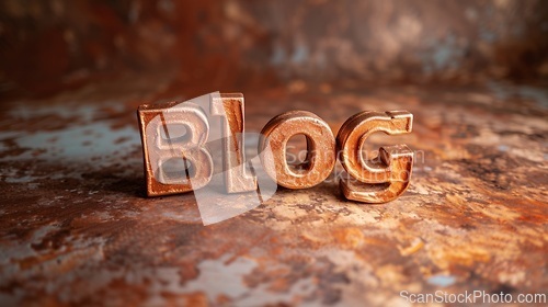 Image of Rose Gold Blog concept creative art poster.
