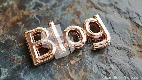 Image of Rose Gold Blog concept creative art poster.