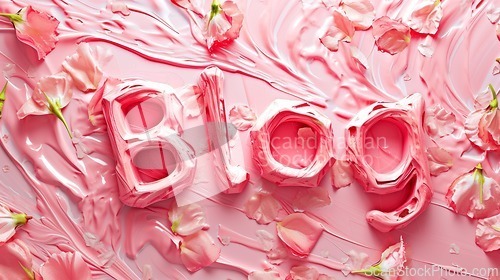 Image of Rose Marble Blog concept creative art poster.