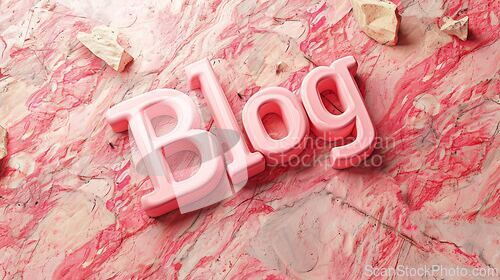 Image of Rose Marble Blog concept creative art poster.