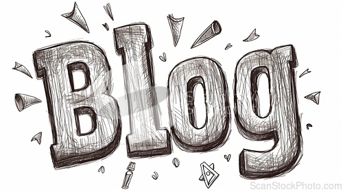 Image of The word Blog created in Stippling.