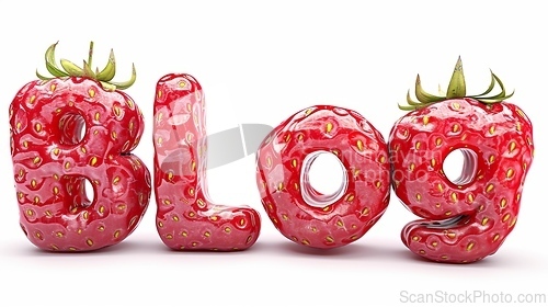 Image of The word Blog created in Strawberry Typography.