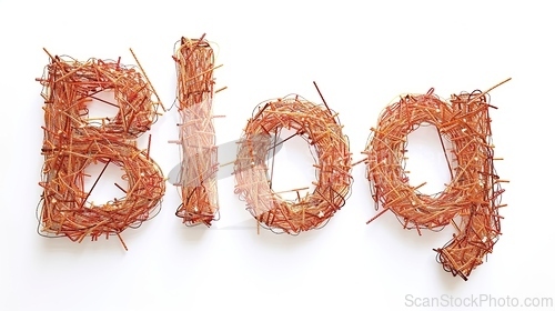 Image of The word Blog created in String Art Lettering.