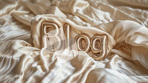 Image of Satin Blog concept creative art poster.