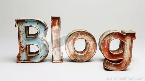 Image of The word Blog created in Serif Typography.