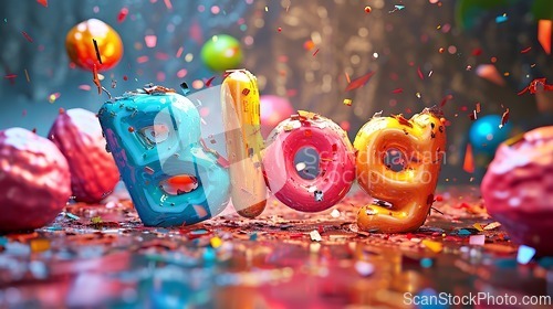 Image of Shiny Surface Blog concept creative art poster.