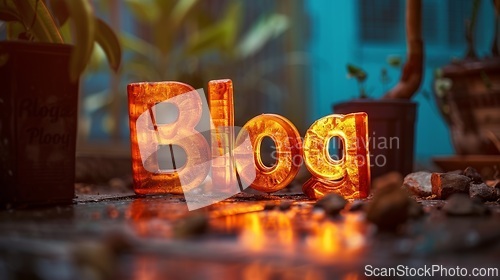 Image of Side Lighting Blog concept creative art poster.