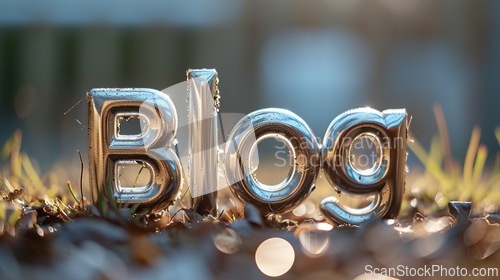 Image of Silver Blog concept creative art poster.