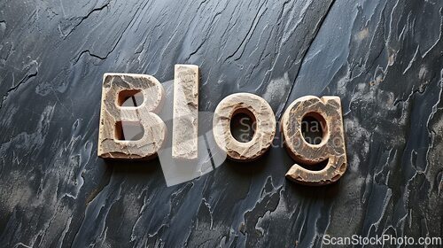Image of Slate Stone Blog concept creative art poster.