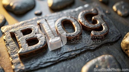 Image of Slate Stone Blog concept creative art poster.
