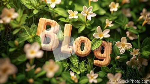 Image of Spring Blog concept creative art poster.