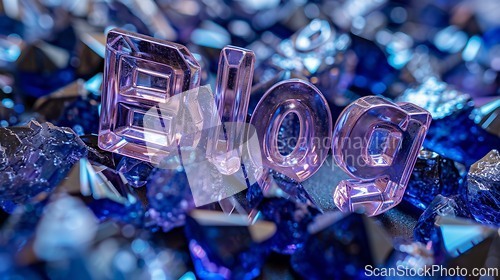 Image of Tanzanite Crystal Blog concept creative art poster.
