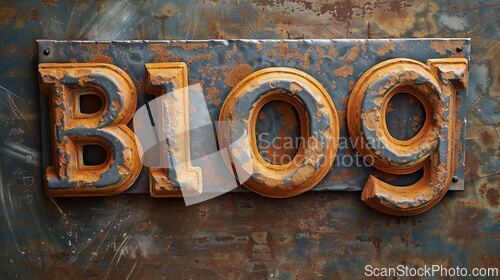 Image of Textured Plaser Blog concept creative art poster.