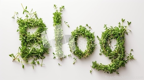 Image of The word Blog created in Thyme Typography.