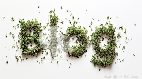 Image of The word Blog created in Thyme Typography.