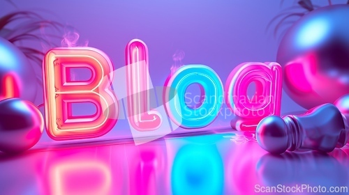 Image of The word Blog created in Vaporwave Art.