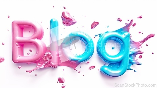 Image of The word Blog created in Vaporwave Art.