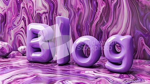 Image of Violet Marble Blog concept creative art poster.