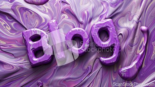 Image of Violet Marble Blog concept creative art poster.