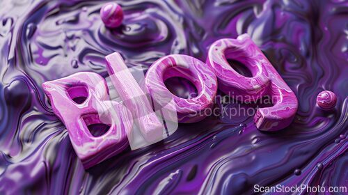 Image of Violet Marble Blog concept creative art poster.