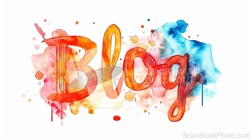 Image of The word Blog created in Watercolor Calligraphy.