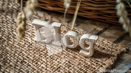 Image of White Blog concept creative art poster.