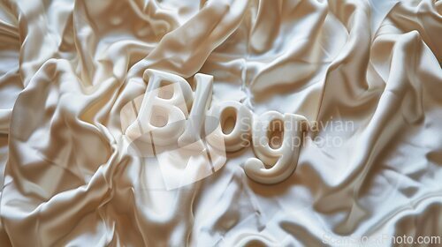 Image of White Marble Blog concept creative art poster.
