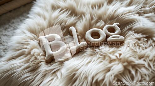 Image of White Fur Blog concept creative art poster.