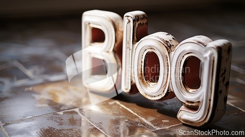 Image of White Glass Blog concept creative art poster.
