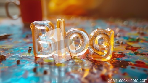 Image of White Glass Blog concept creative art poster.