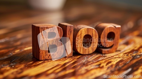 Image of Wooden Rosewood Blog concept creative art poster.