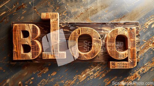 Image of Wooden Shou Sugi Ban Blog concept creative art poster.