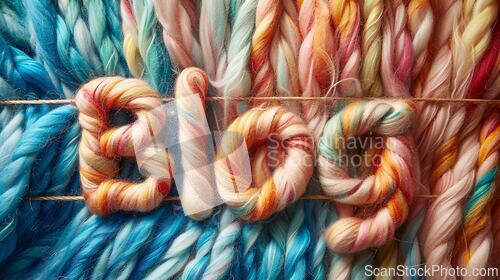 Image of Wool Blog concept creative art poster.