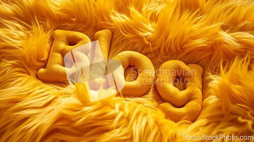Image of Yellow Fur Blog concept creative art poster.