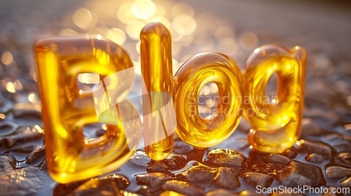 Image of Yellow Glass Blog concept creative art poster.