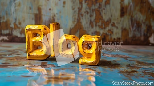 Image of Yellow Blog concept creative art poster.