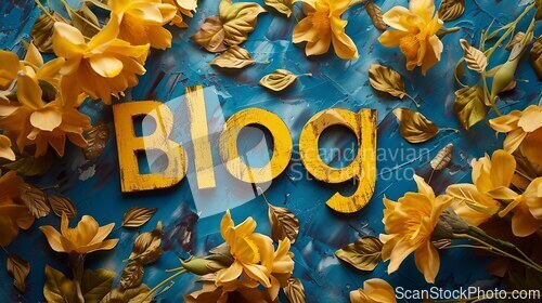 Image of Yellow Blog concept creative art poster.