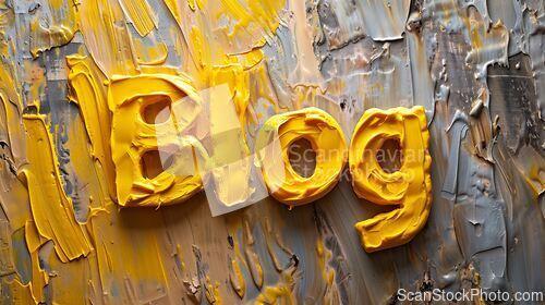 Image of Yellow Blog concept creative art poster.