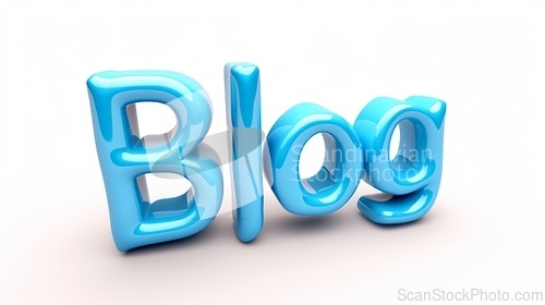 Image of The word Blog created in 3D Typography.