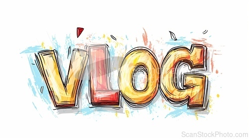 Image of The word Vlog created in Minimalist Drawing.