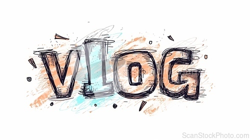 Image of The word Vlog created in Minimalist Drawing.