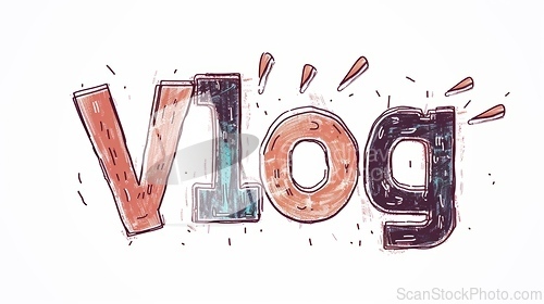 Image of The word Vlog created in Minimalist Drawing.
