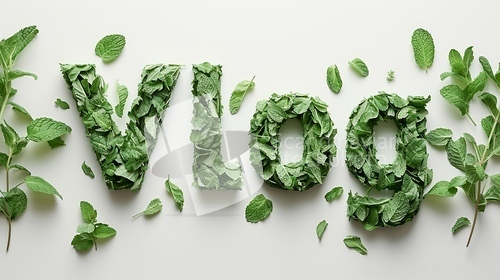 Image of The word Vlog created in Mint Typography.