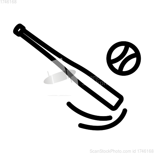 Image of Baseball But Hits To Ball Icon