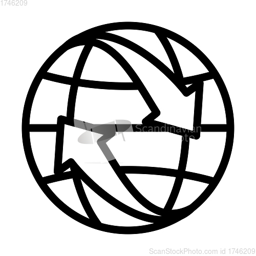 Image of Icon Of Globe With Arrows