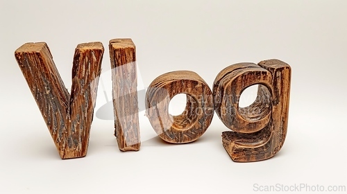 Image of The word Vlog created in Nutmeg Typography.
