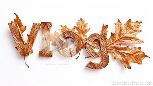 Image of The word Vlog created in Oak Leaf Letters.